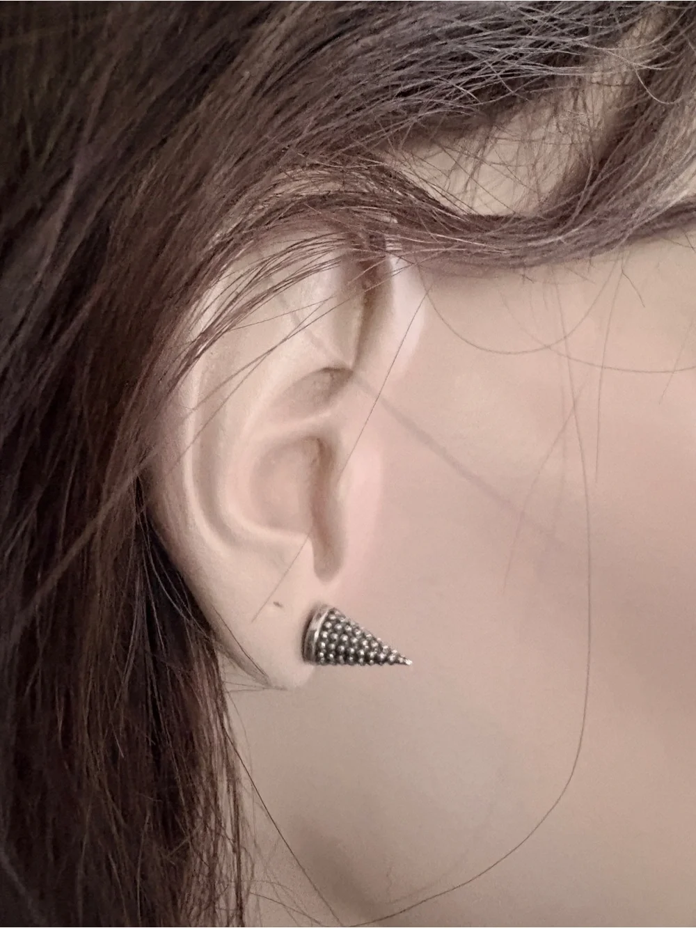 Thomas Sabo 925 Sterling Silver Textured Cone Spike Stud Earrings 2g